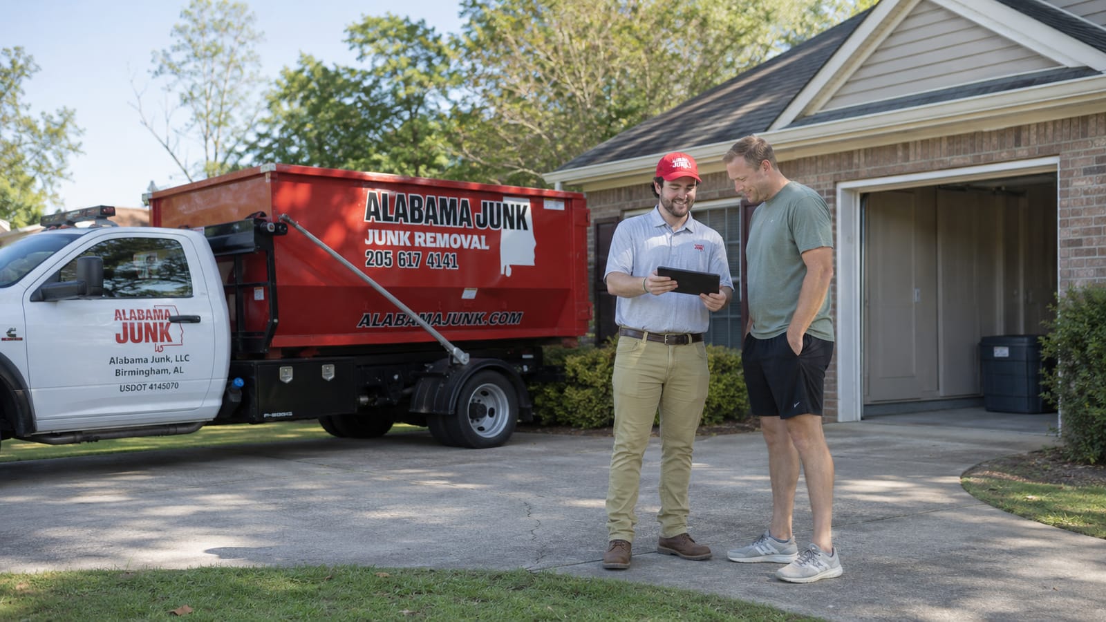 Alabama Junk Removal crew on a job in Alabaster, AL