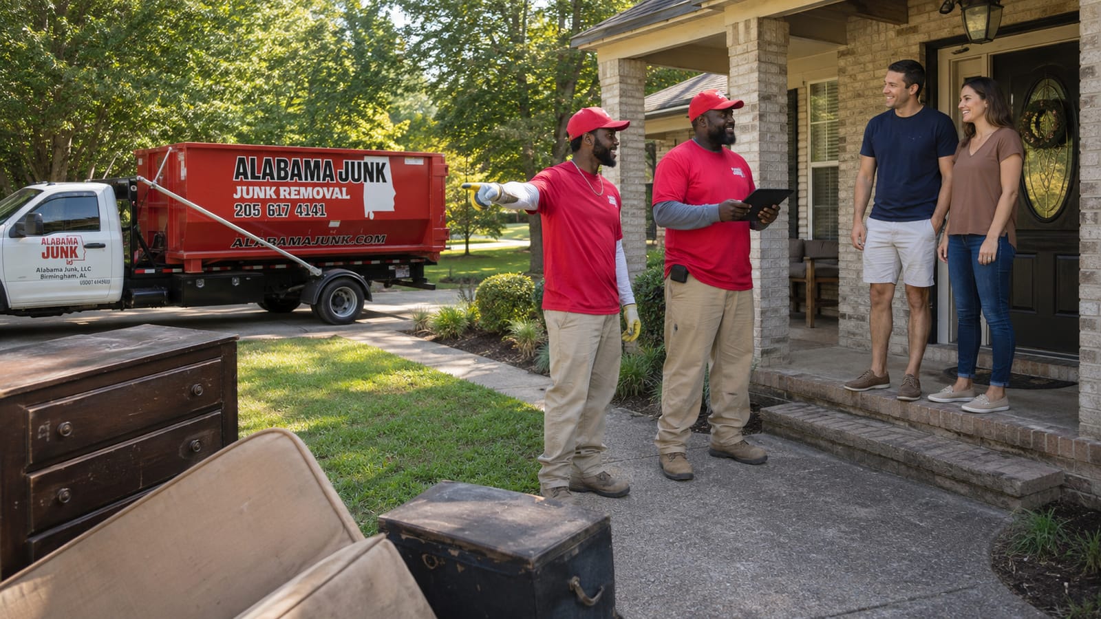 Alabama Junk Removal crew on a job in Gardendale, AL