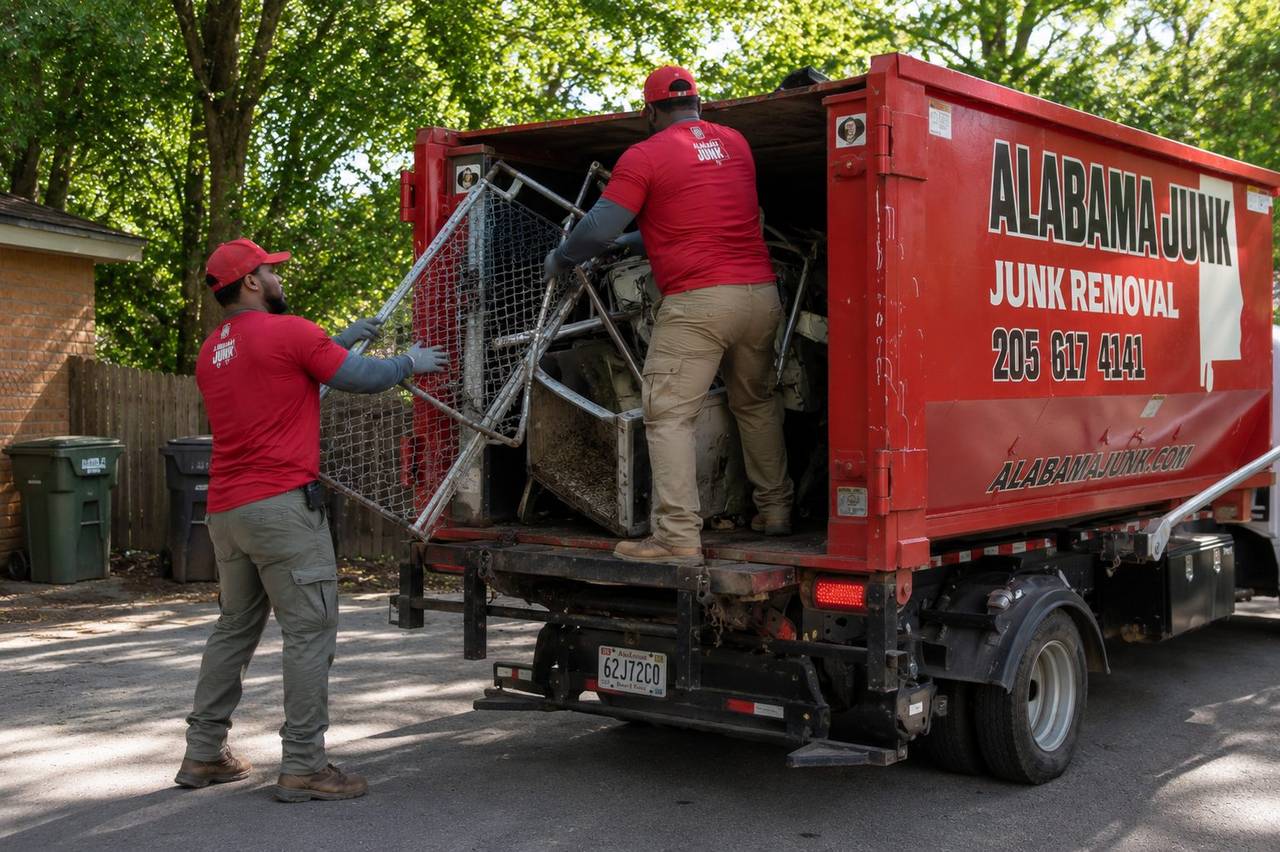 Alabama Junk Removal crew loading a truck in Birmingham